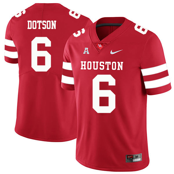 Khari Dotson Houston Cougars Men's Jersey - #6 NCAA Red Stitched Authentic
