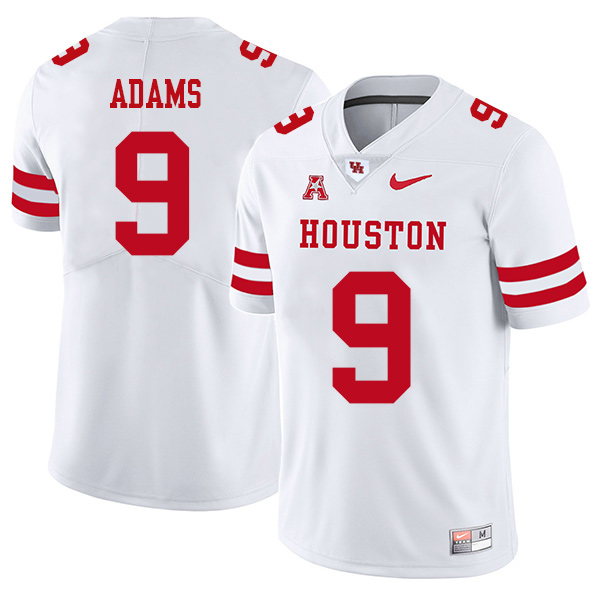 Matthew Adams Houston Cougars Men's Jersey - #9 NCAA White Stitched Authentic