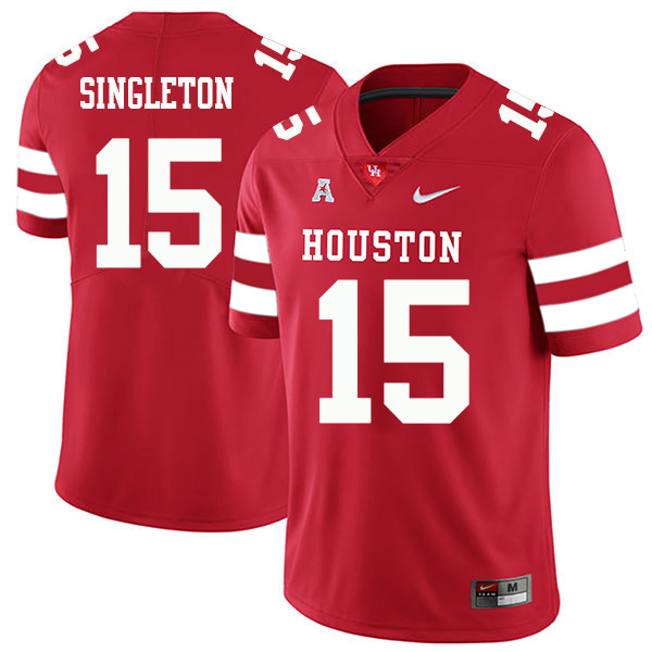 Raelon Singleton Houston Cougars Men's Jersey - #15 NCAA Red Stitched Authentic