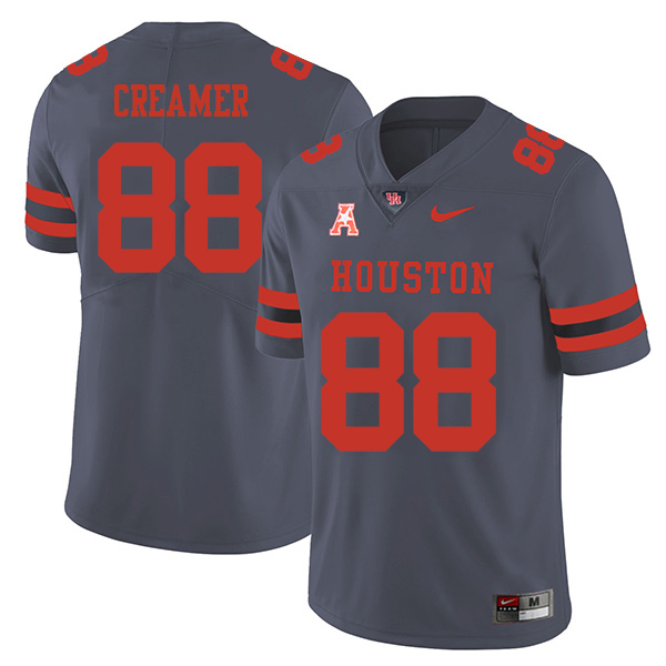 Shane Creamer Houston Cougars Men's Jersey - #88 NCAA Grey Stitched Authentic