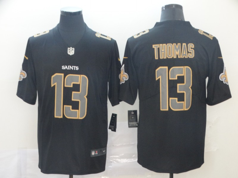 Men's #13 Michael Thomas New Orleans Saints Stitched Nike Fashion Impact Black Limited Jersey