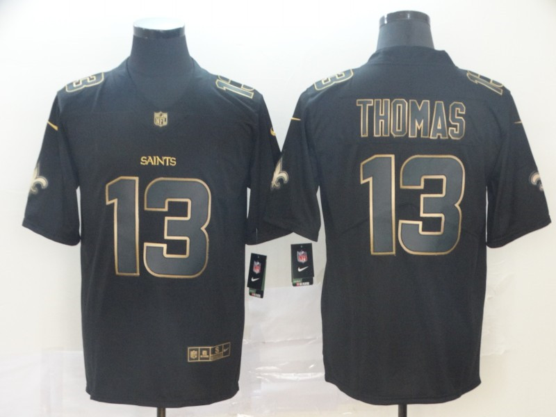 Men's #13 Michael Thomas New Orleans Saints Stitched Nike NFL Vapor Limited Black Golden Jersey