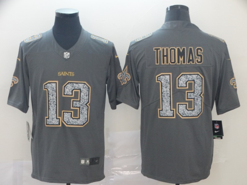 Men's #13 Michael Thomas New Orleans Saints Stitched NFL Pro Line Gray Static Fashion Jersey