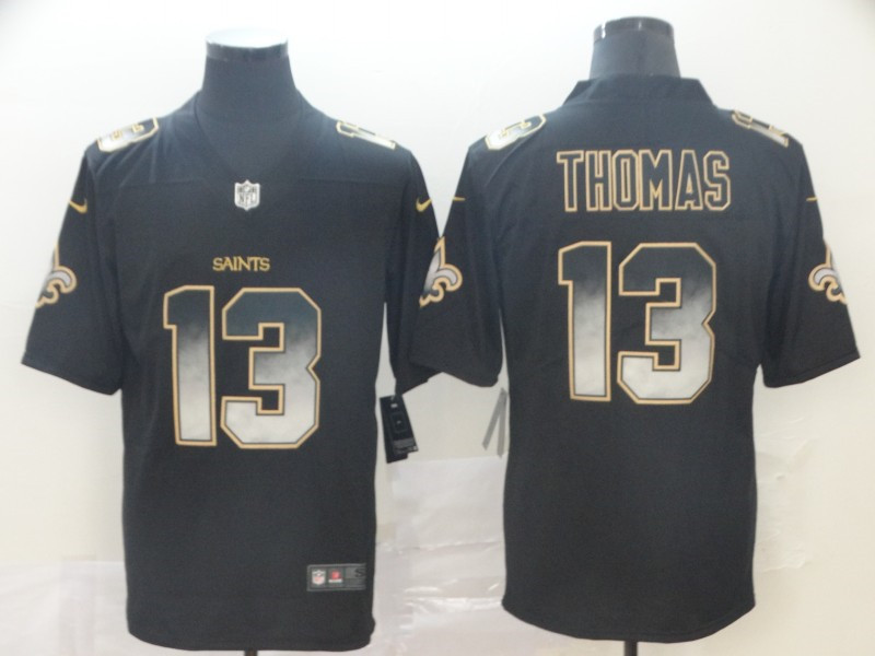 Men's #13 Michael Thomas New Orleans Saints Stitched NFL TEAMS Black Smoke Fashion Limited Jersey