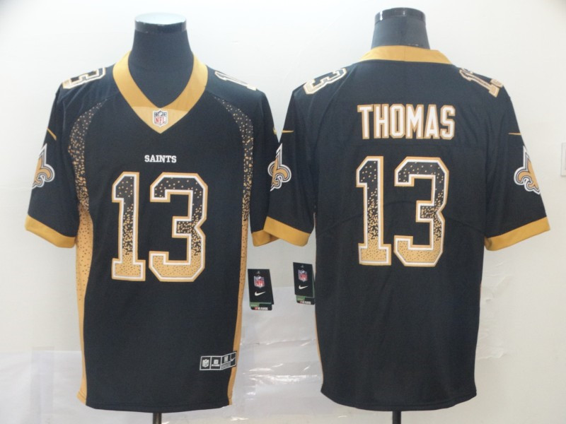 Men's #13 Michael Thomas New Orleans Saints Black Stitched Nike Drift Fashion Limited Jersey