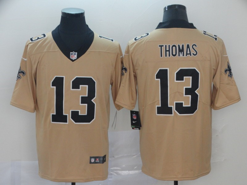 Men's #13 Michael Thomas New Orleans Saints Gold Stitched Nike Drift Fashion Limited Jersey