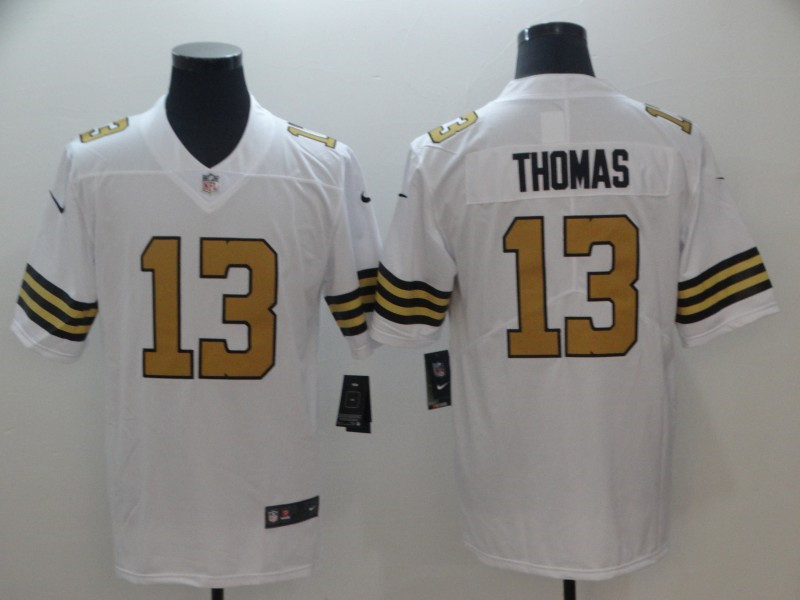 Men's #13 Michael Thomas New Orleans Saints Stitched White Vapor Untouchable Color Rush Limited Player Jersey
