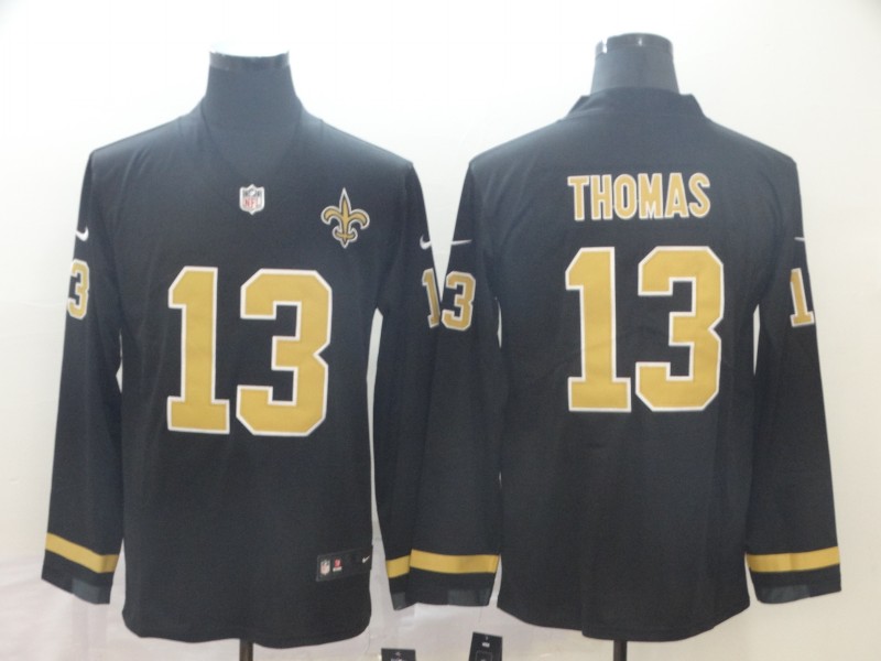 Men's #13 Michael Thomas New Orleans Saints Teams Stitched Nike Therma Long Sleeve Jersey