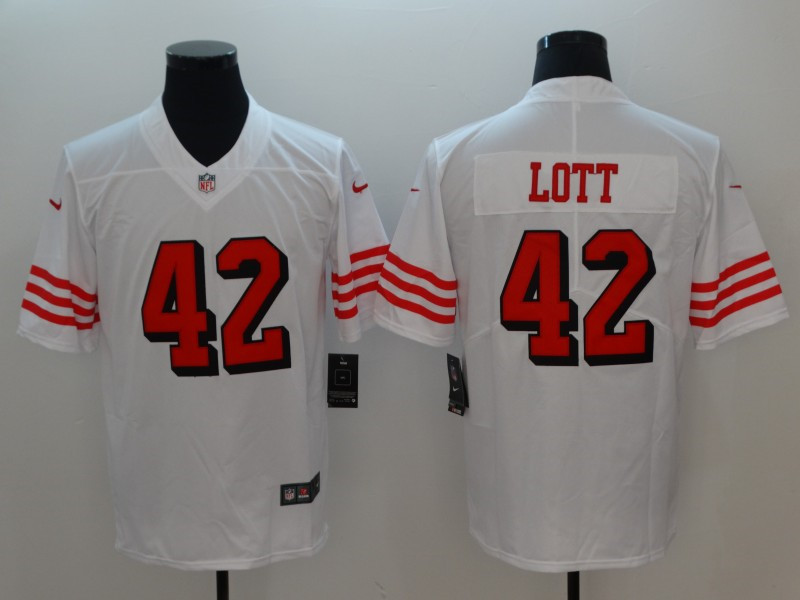 Men's San Francisco 49ers #42 Ronnie Lott Nike White Vapor Untouchable Color Rush Limited Player Jersey