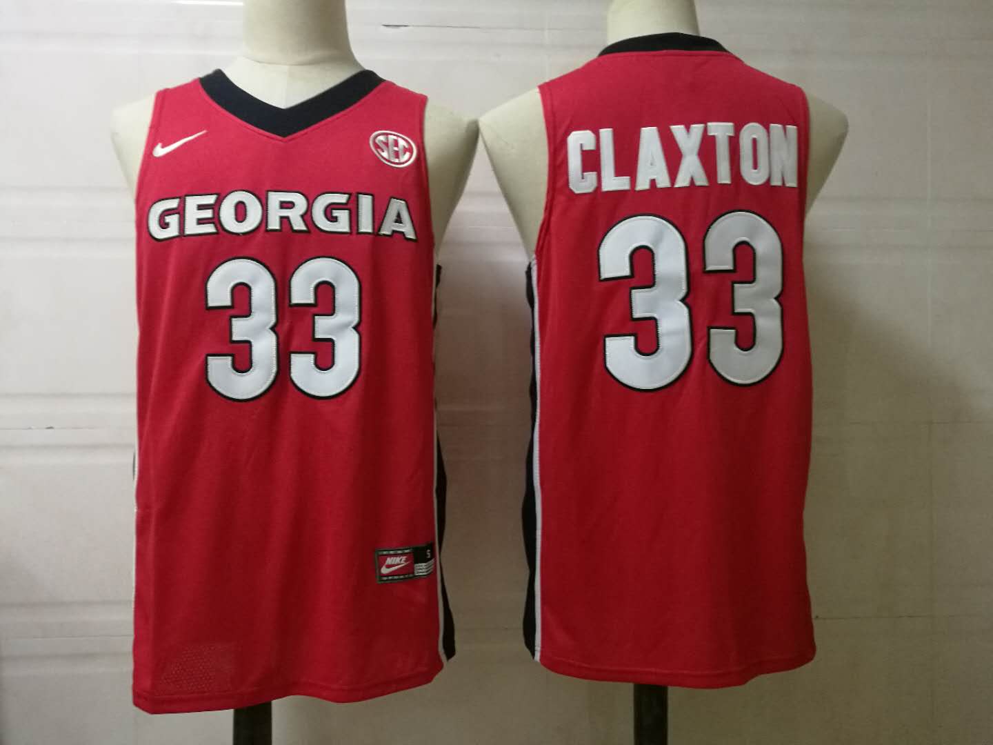 Mens Georgia Bulldogs #33 Nicolas Claxton Nike Red Basketball Jersey Mens Georgia Bulldogs #33 Nicolas Claxton Nike Red Basketball Jersey
