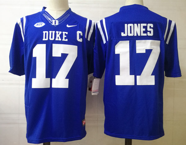 Mens NCAA Duke Blue Devils #17 DANIEL JONES Nike Blue Football Jerseys Mens NCAA Duke Blue Devils #17 DANIEL JONES Nike Blue Football Jerseys