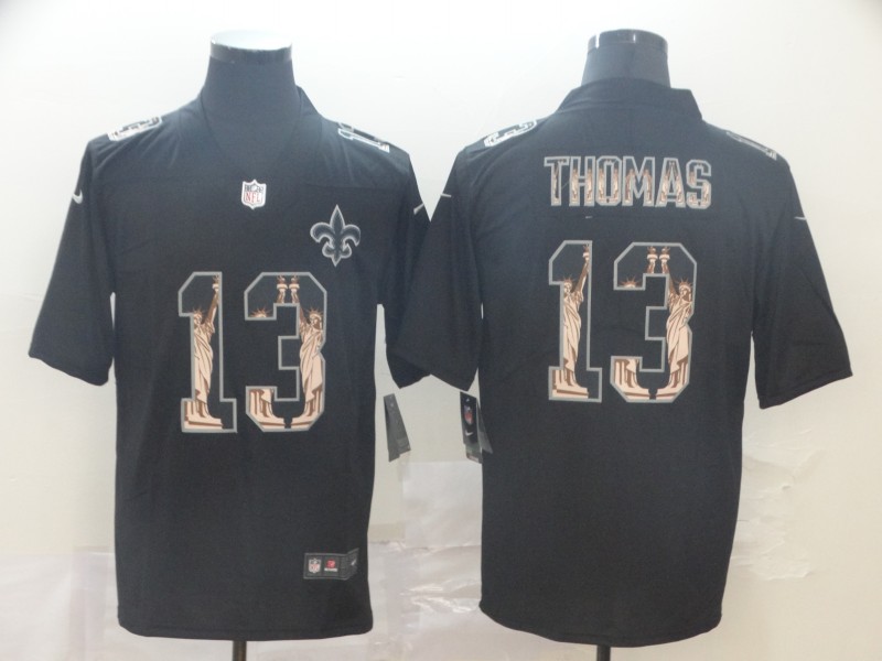 Men's #13 Michael Thomas New Orleans Saints Black Stitched Nike Statue Of Liberty Legend Jersey