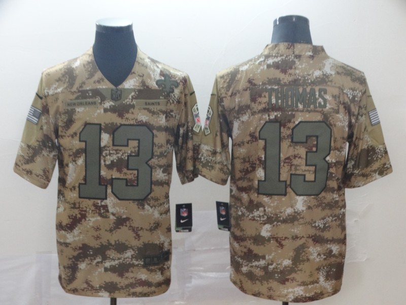 Men's #13 Michael Thomas New Orleans Saints Stitched Nike Camo Salute to Service Limited Jersey