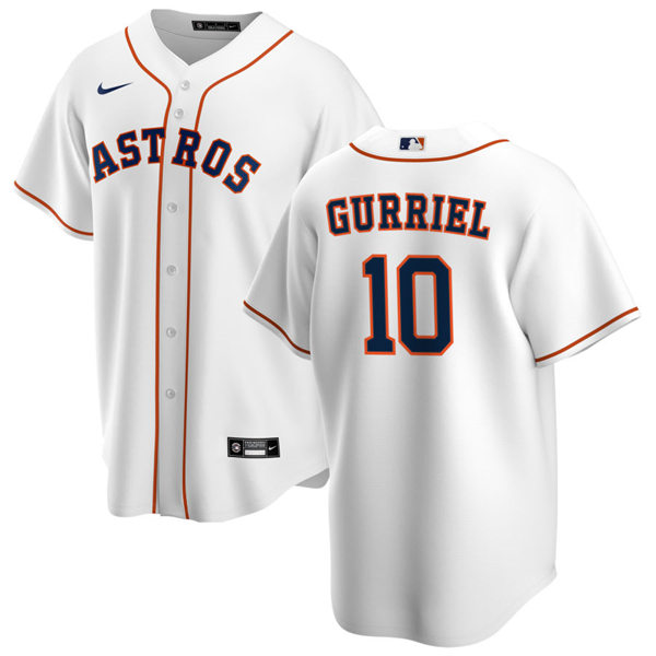 Mens Houston Astros #10 Yuli Gurriel Nike White Home CoolBase Jersey
