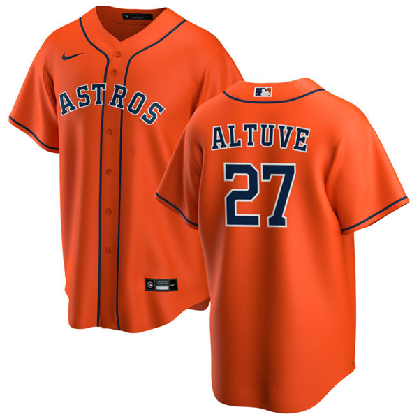 Mens Houston Astros #27 Jose Altuve Nike Orange Alternate CoolBase Jersey