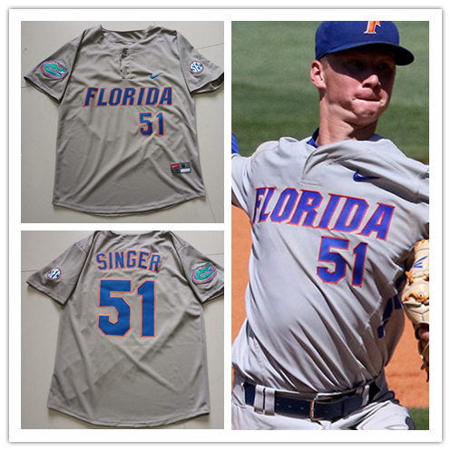 Florida Gators #51 Brady Singer Nike 2016 Grey Pullover With Name College Baseball Alumni Jersey Florida Gators #51 Brady Singer Nike 2016 Grey Pullover With Name College Baseball Alumni Jersey