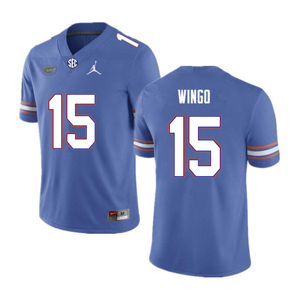 Mens Florida Gators #15 Derek Wingo Royal Jordan Brand College Football Game Jersey