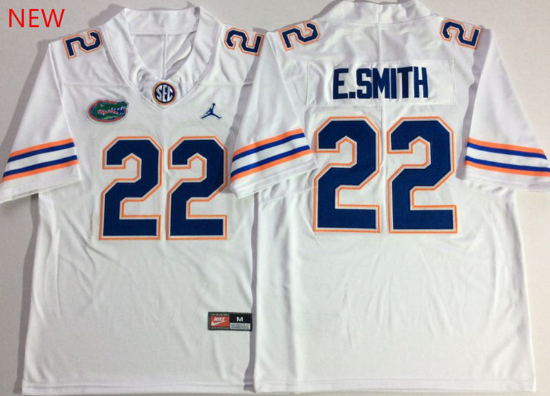 Mens Florida Gators #22 Emmitt Smith White Jordan Brand College Football Game Jersey Mens Florida Gators #22 Emmitt Smith White Jordan Brand College Football Game Jersey