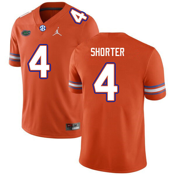 Mens Florida Gators #4 Justin Shorter Orange Jordan Brand College Football Game Jersey