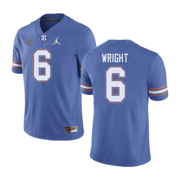 Mens Florida Gators #6 Nay'Quan Wright Royal Jordan Brand College Football Game Jersey