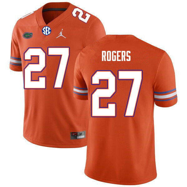 Mens Florida Gators #27 Jahari Rogers Orange Jordan Brand College Football Game Jersey
