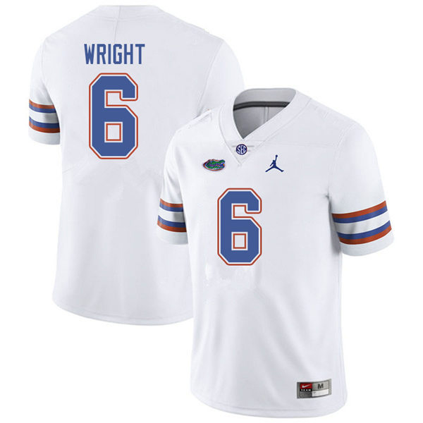 Mens Florida Gators #6 Nay'Quan Wright White Jordan Brand College Football Game Jersey