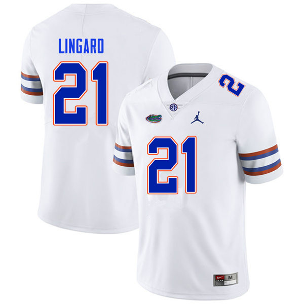 Mens Florida Gators #21 Lorenzo Lingard White Jordan Brand College Football Game Jersey