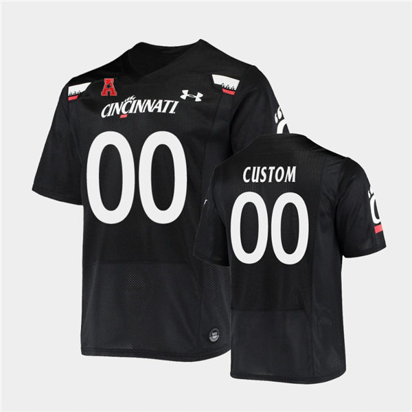 Mens Cincinnati Bearcats Custom Gerrid Doaks James Hudson Jerome Ford Myjai Sanders Under Armour Black Football Jersey