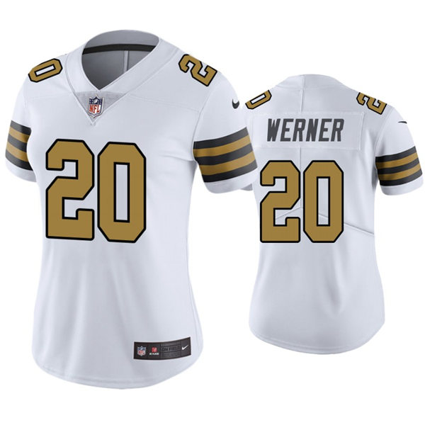 Womens New Orleans Saints #20 Pete Werner Nike White Color Rush Jersey