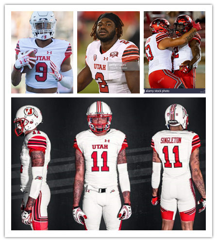 Utah Utes Custom PAC12 Under Armour White stripe Sleeves College Football Game Jersey