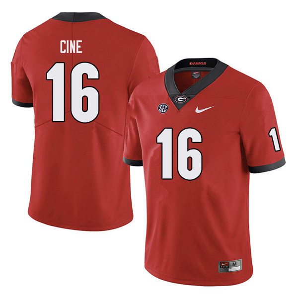 Mens Georgia Bulldogs #16 Lewis Cine Nike Red Home College Football Game jersey Mens Georgia Bulldogs #16 Lewis Cine Nike Red Home College Football Game jersey
