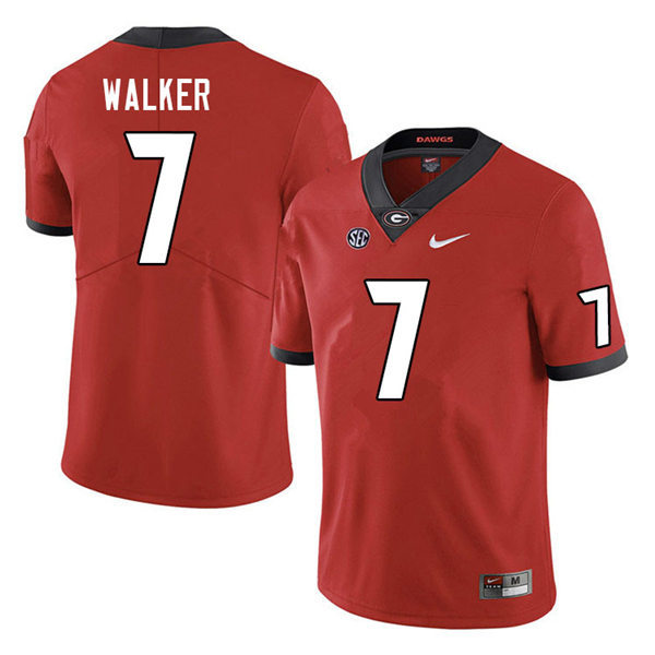 Mens Georgia Bulldogs #7 Quay Walker Nike Red Home College Football Game jersey Mens Georgia Bulldogs #7 Quay Walker Nike Red Home College Football Game jersey