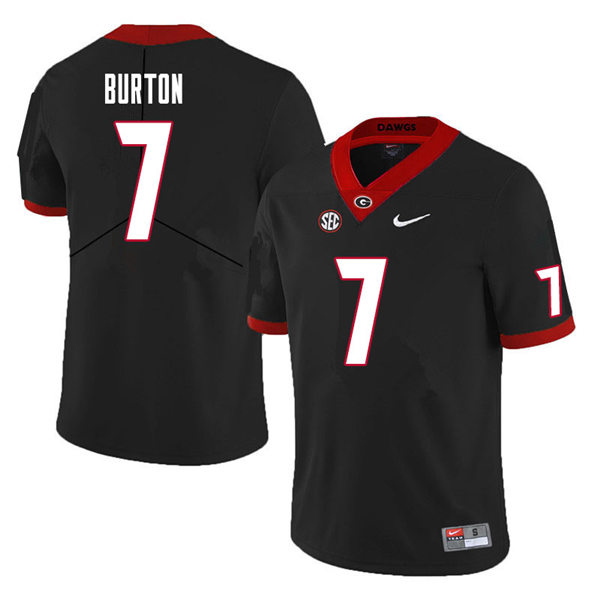 Mens Georgia Bulldogs #7 Jermaine Burton Nike Black College Football Game jersey