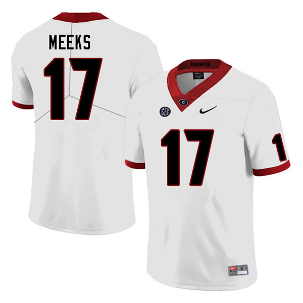 Mens Georgia Bulldogs #17 Jackson Meeks Nike White College Football Game jersey
