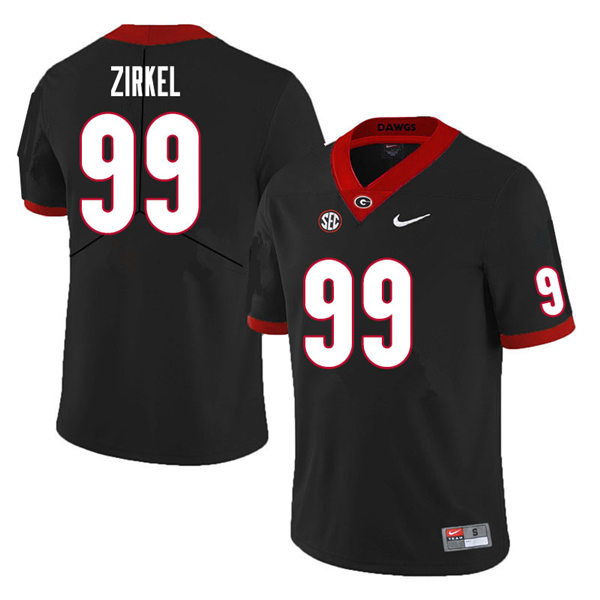 Mens Georgia Bulldogs #99 Jared Zirkel Nike Black College Football Game jersey