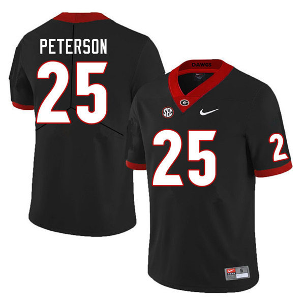 Mens Georgia Bulldogs #25 Steven Peterson Nike Black College Football Game jersey