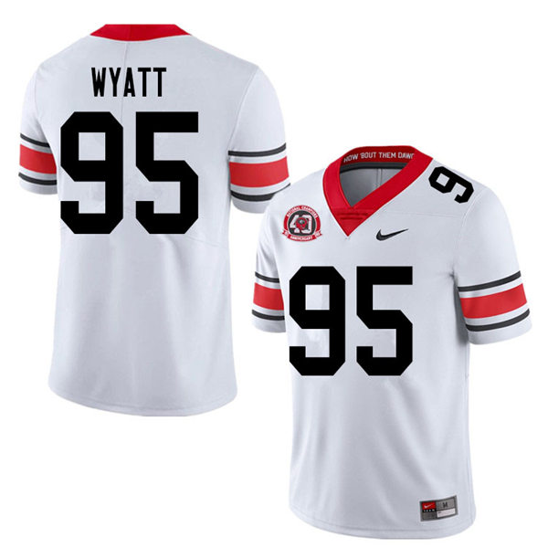 Mens Georgia Bulldogs #95 Devonte Wyatt Nike 40th anniversary white alternate football jersey