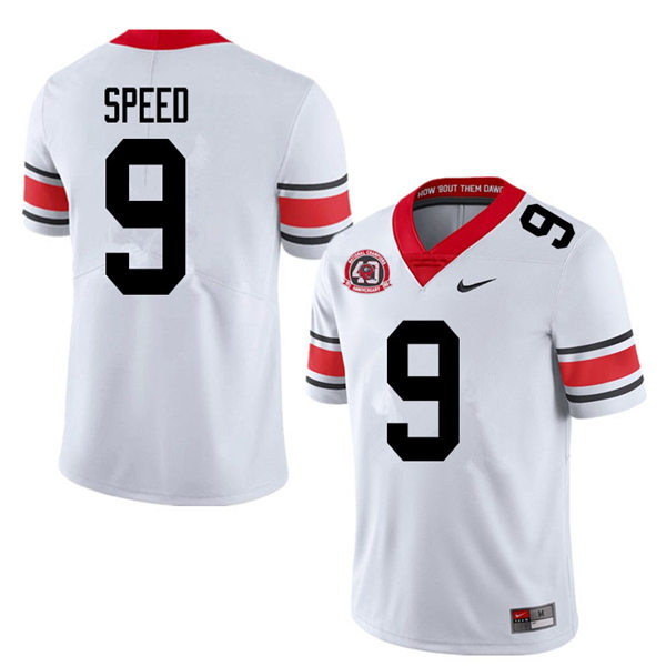 Mens Georgia Bulldogs #9 Ameer Speed Nike 40th anniversary white alternate football jersey