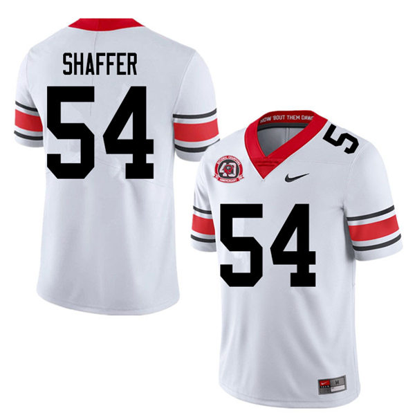 Mens Georgia Bulldogs #54 Justin Shaffer Nike 40th anniversary white alternate football jersey