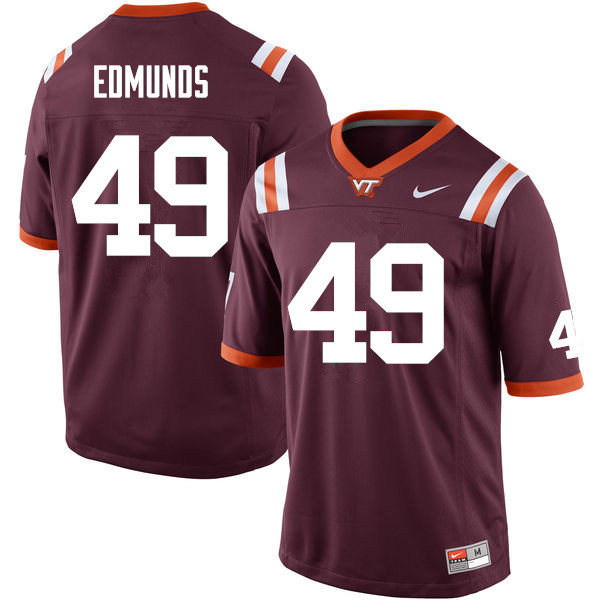 Mens Virginia Tech Hokies #49 Tremaine Edmunds Maroon Nike Football Performance Jersey Mens Virginia Tech Hokies #49 Tremaine Edmunds Maroon Nike Football Performance Jersey