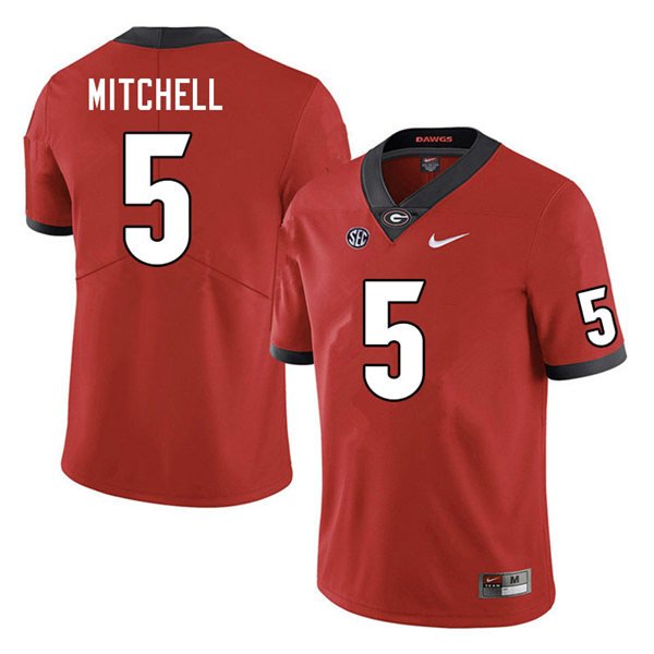 Mens Georgia Bulldogs #5 Adonai Mitchell Nike Red College Football Game Jersey