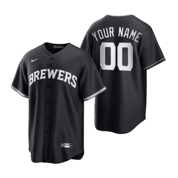 Milwaukee Brewers Custom Nike Black Fashion Stitched Jersey