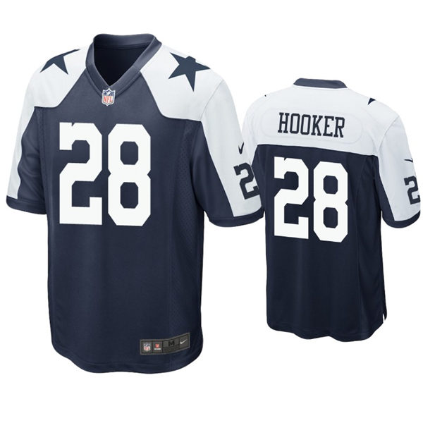 Mens #28 Malik Hooker Dallas Cowboys Stitched Nike Navy Alternate Vapor Limited Jersey