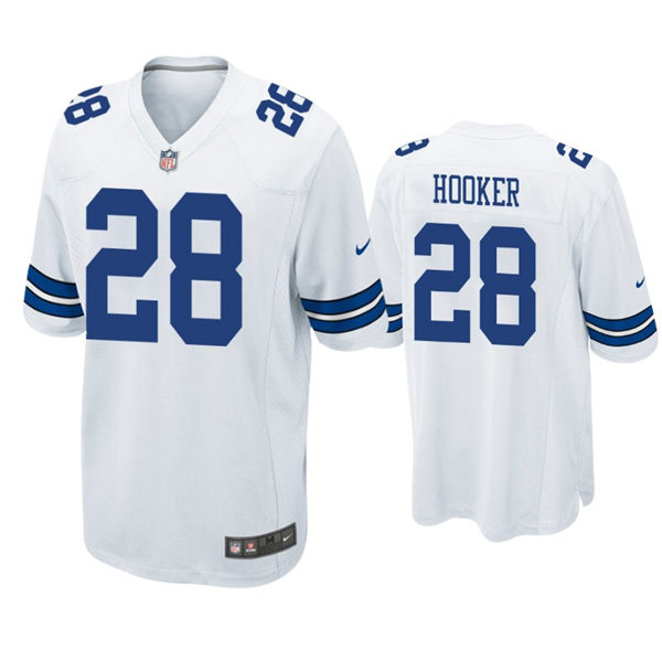 Mens #28 Malik Hooker Dallas Cowboys Stitched Nike White Vapor Limited Jersey