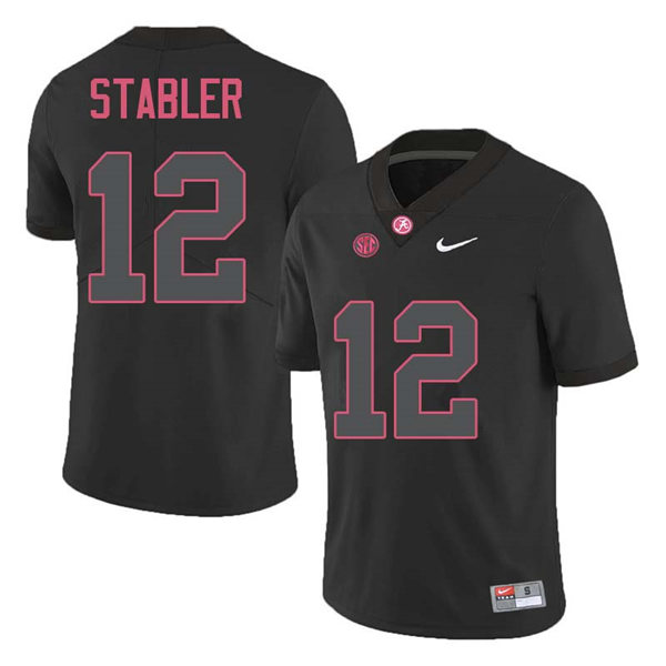 Mens Alabama Crimson Tide #12 Ken Stabler Nike Blackout College Football Game Jersey