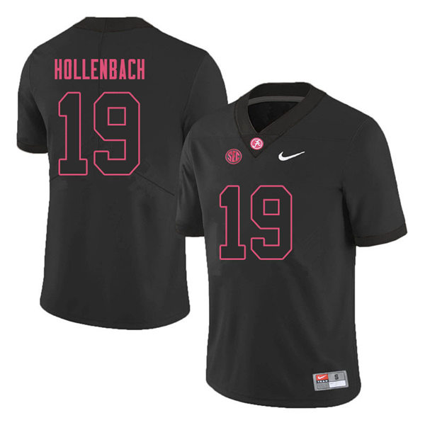 Mens Alabama Crimson Tide #19 Stone Hollenbach Nike Blackout College Football Game Jersey
