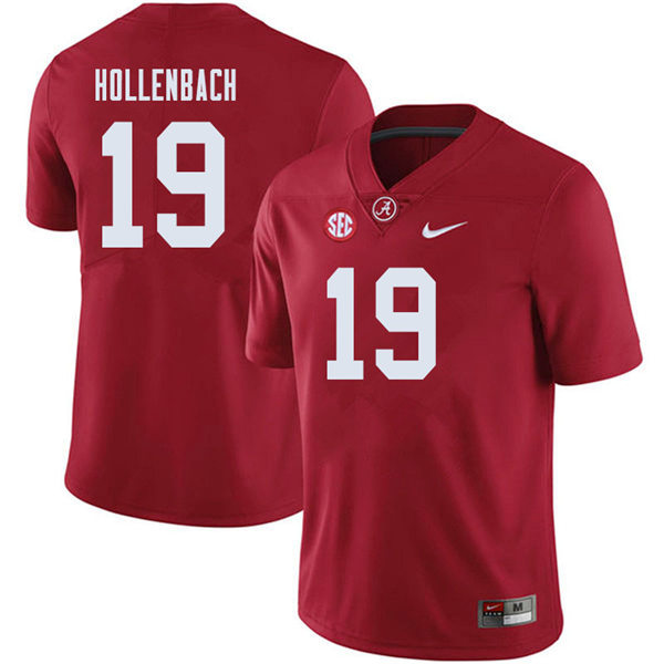 Mens Alabama Crimson Tide #19 Stone Hollenbach Nike Crimson College Football Game Jersey
