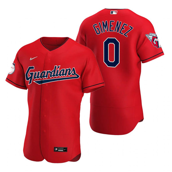 Mens Cleveland Guardians #0 Andres Gimenez Nike 2022 Red Alternate Flex Base Authentic Player Jersey