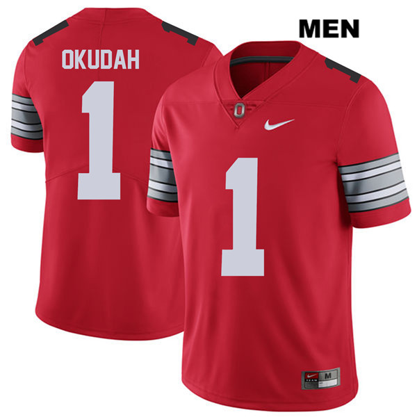 Mens #1 Jeffrey Okudah Ohio State Buckeyes Stitched Nike Retro Scarlet College Football Game Jersey S-3XL