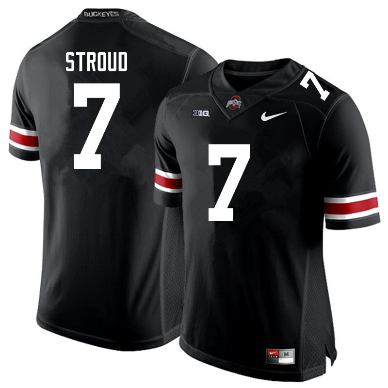 Youth #7 C.J. Stroud Ohio State Buckeyes Stitched Nike Black White College Football Game Jersey S-2XL